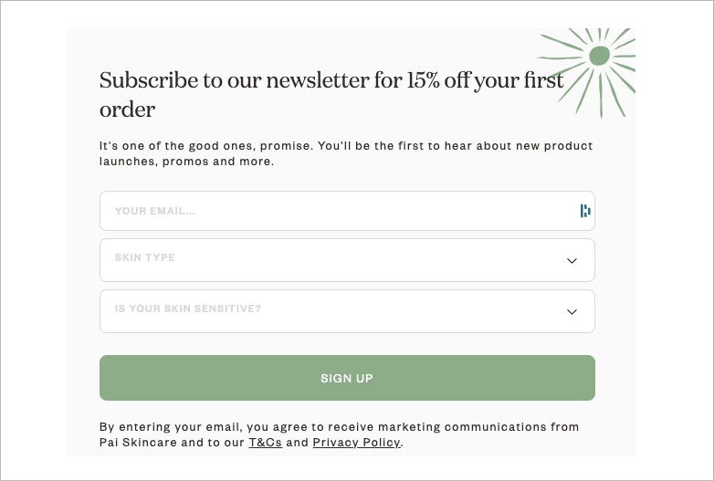 landing page components – form