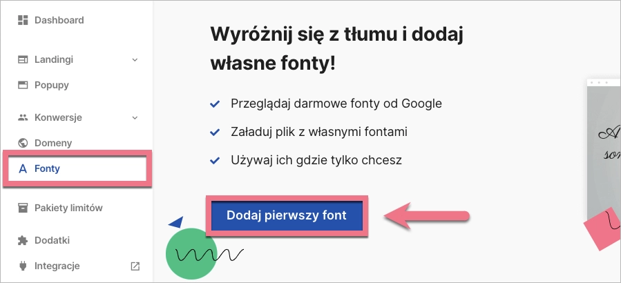 Dodawanie własnych font&oacute;w w Landingi