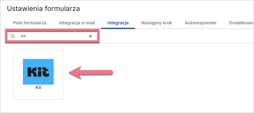 Integracja Kit i formularza na landing page'u w Landingi