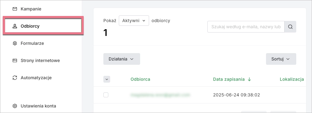 Lista lead&oacute;w przesłana z Landingi do MailerLite