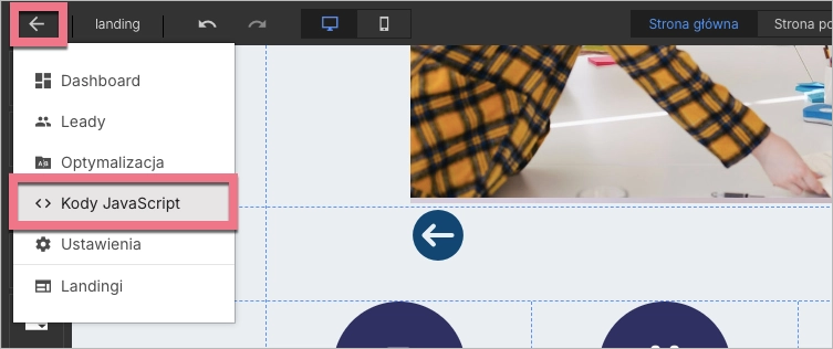 Nawigacja do kod&oacute;w JavaScript z edytora