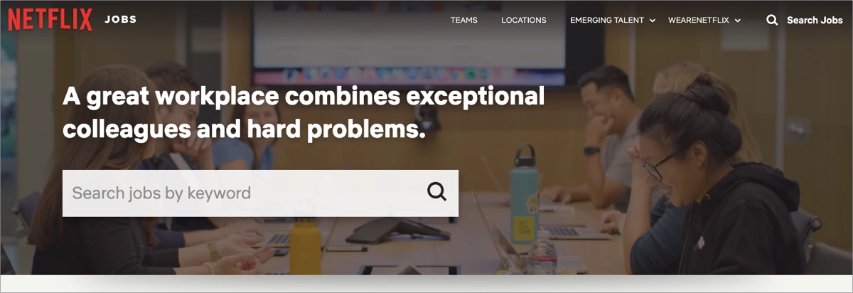 une page de recrutement immersive avec un titre qui attire l'attention