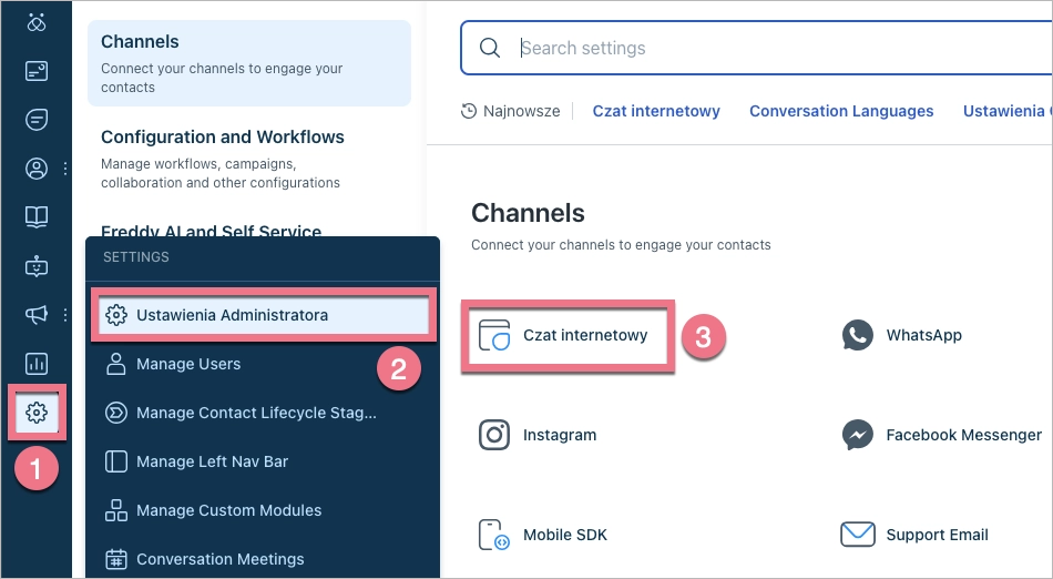 freshchat komunikator - instalacja