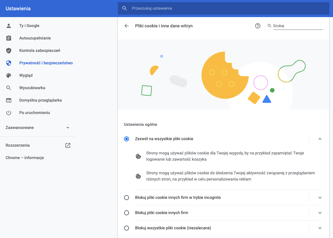 jak usunąć ciasteczka cookies w google chrome