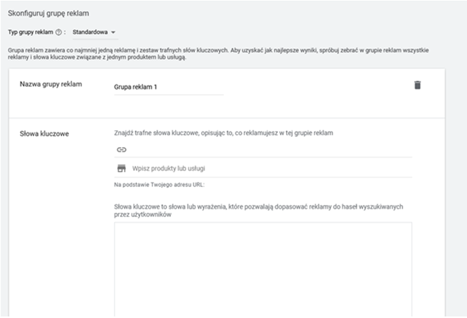 nazwa grupy reklam google ads