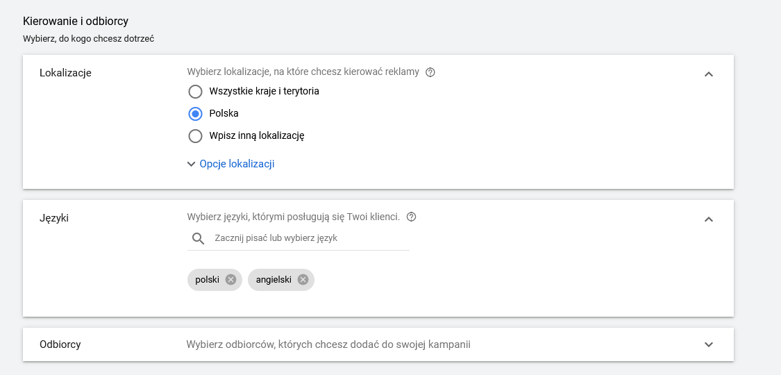 google ads kierowanie i odbiorcy