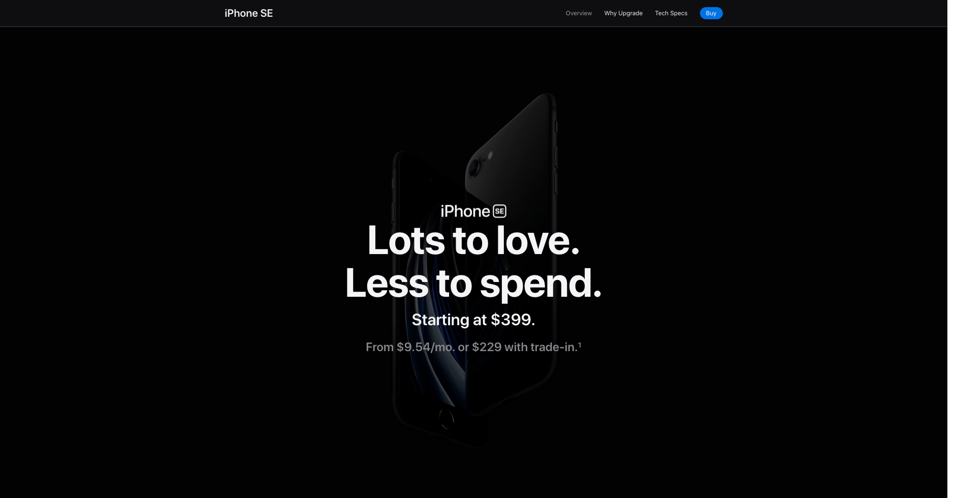 iPhone SE product page