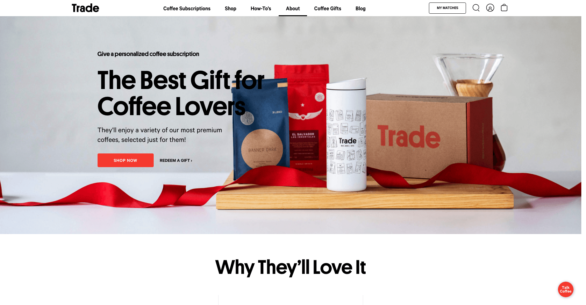 Trade Coffee Landing Page