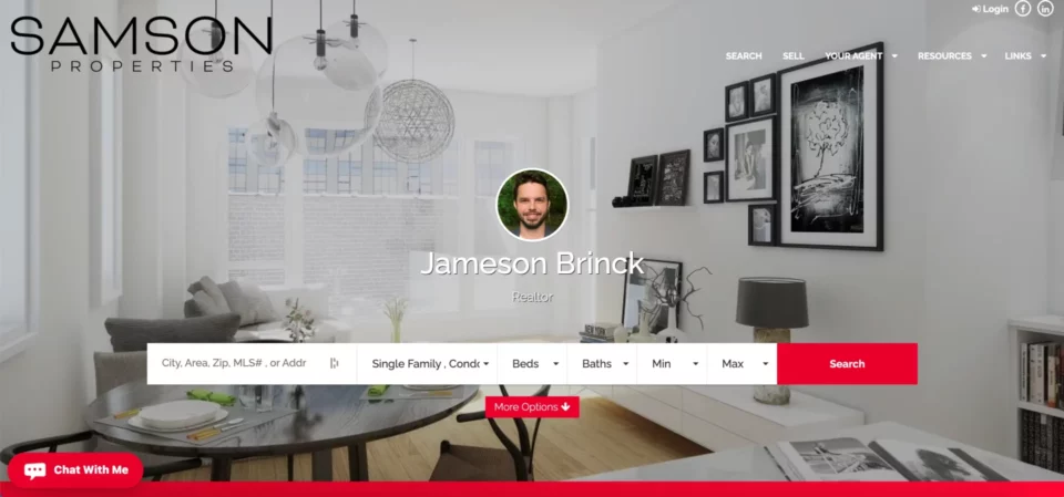 P&aacute;gina de destino do corretor de im&oacute;veis