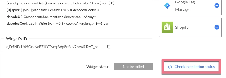 Check Installation Status button in CallPage