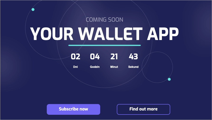 Przykład licznika na landing page'u