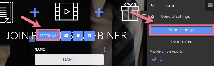 Click on Landingi&nbsp;form&nbsp;and go to its&nbsp;Settings.&nbsp;