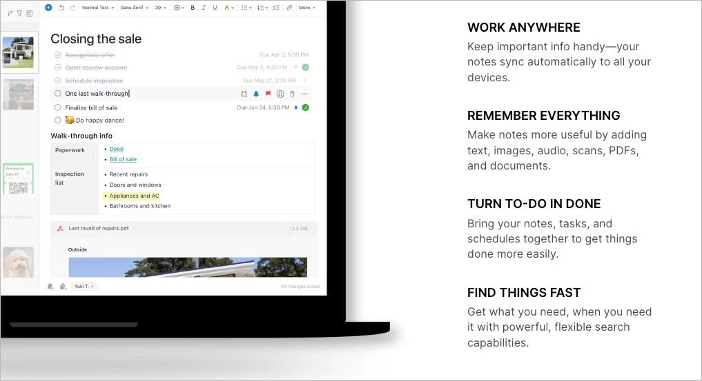 Przykład conversion copywritingu: Evernote