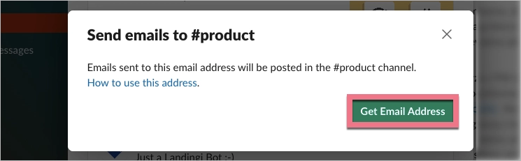 Click Get Email Address