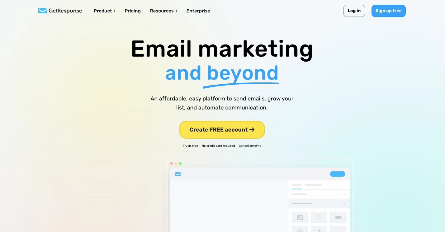 GetResponse homepage