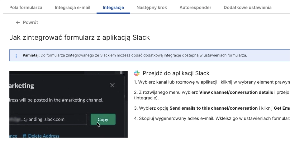 Jak zintegrować Landingi ze Slack
