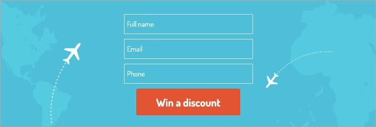 Landing page form example