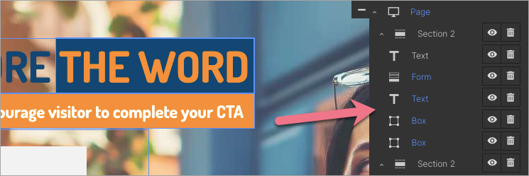 Selecting multiple elements in Landingi builder