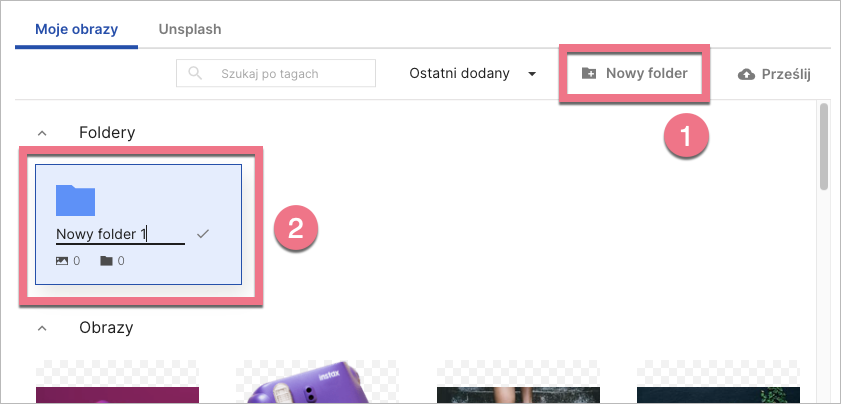 Tworzenie nowego folderu obraz&oacute;w