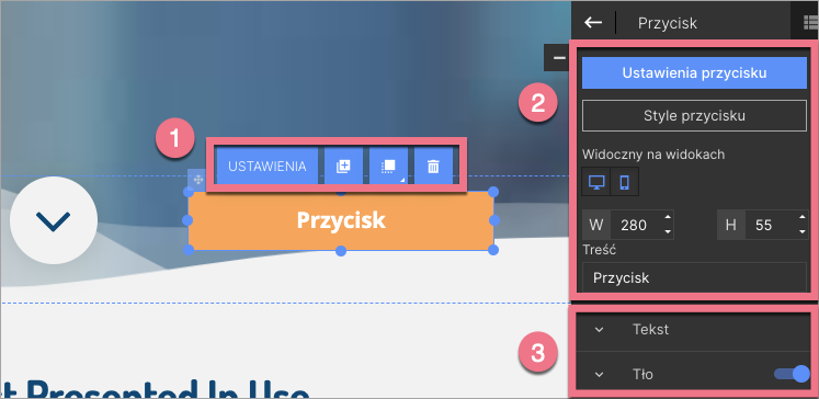 opcje edycji widgetu edytor