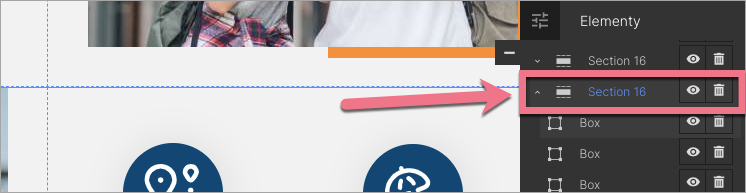 nazwa sekcji landingi edytor