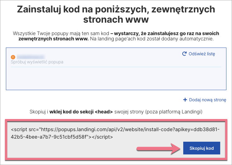 wordpress landingi popup