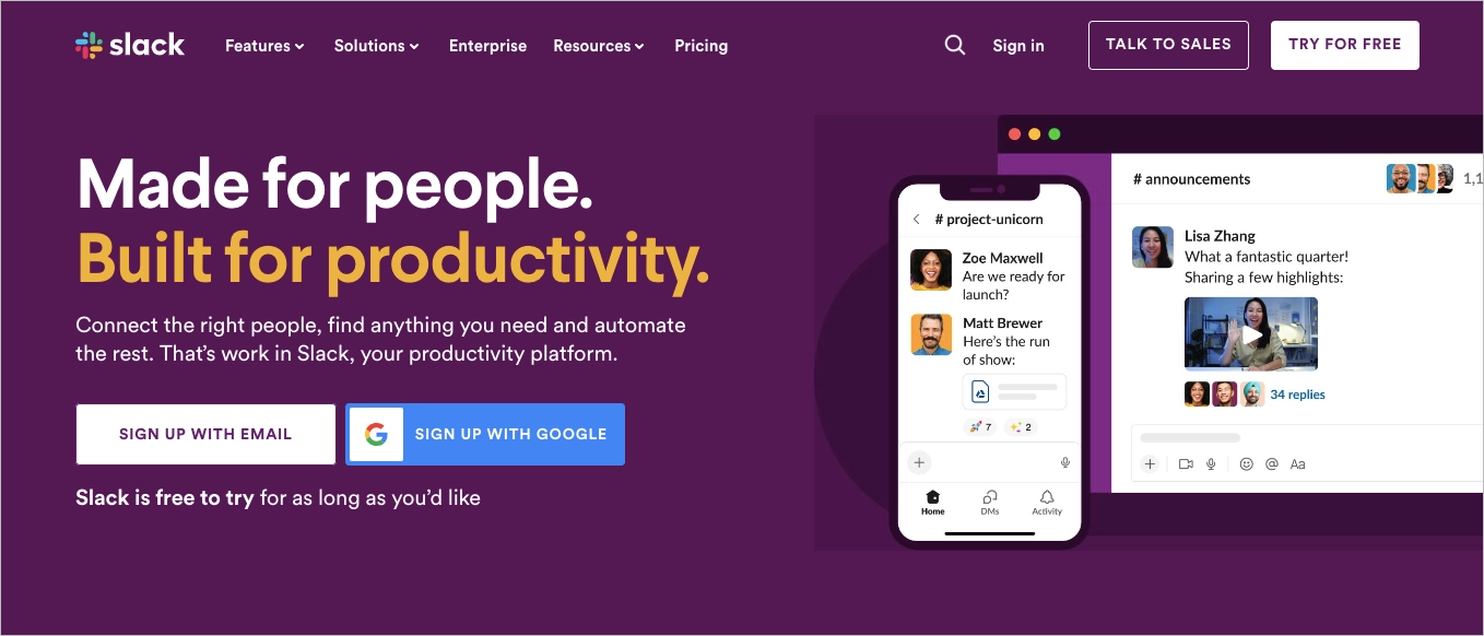 Slack - Beispiel f&uuml;r die Erstellung von Werbetexten