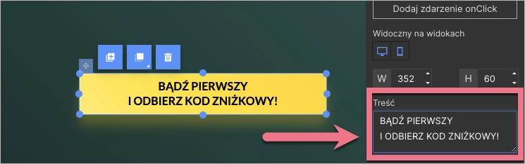 Rozdzielenie tekstu na przycisku na dwie linie