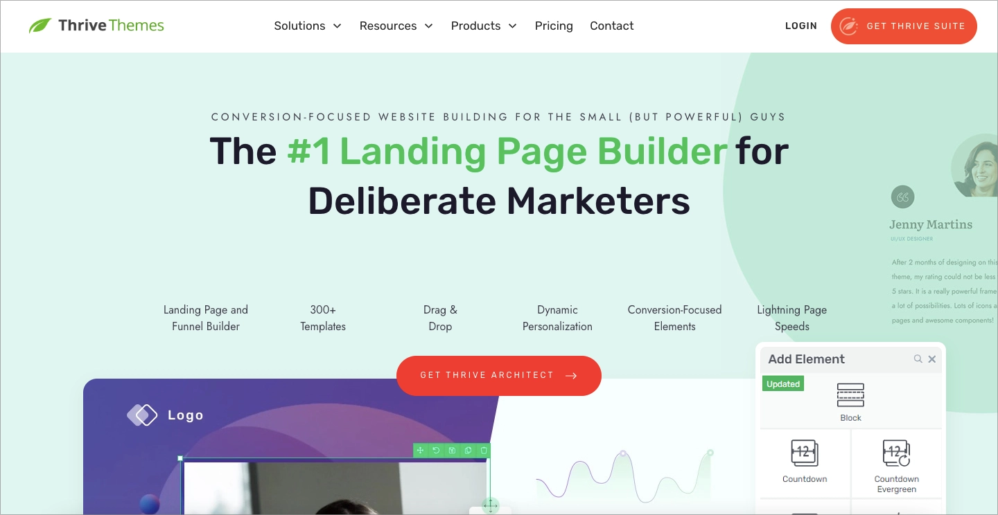 Il miglior plugin per WordPress: 7. Architetto Thrive
