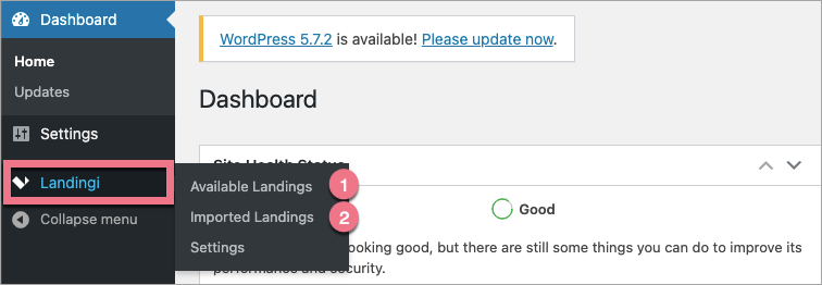 wordpress landingi plugin