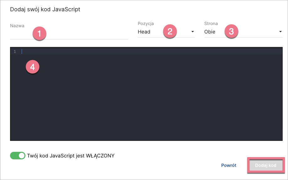 Instalowanie kodu Google Analytics 4 na landing page'u w Landingi