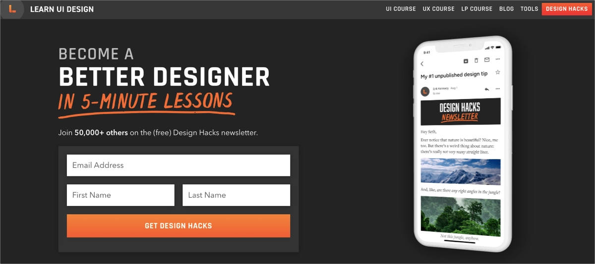 customer acquisition examples - lead generation landing page