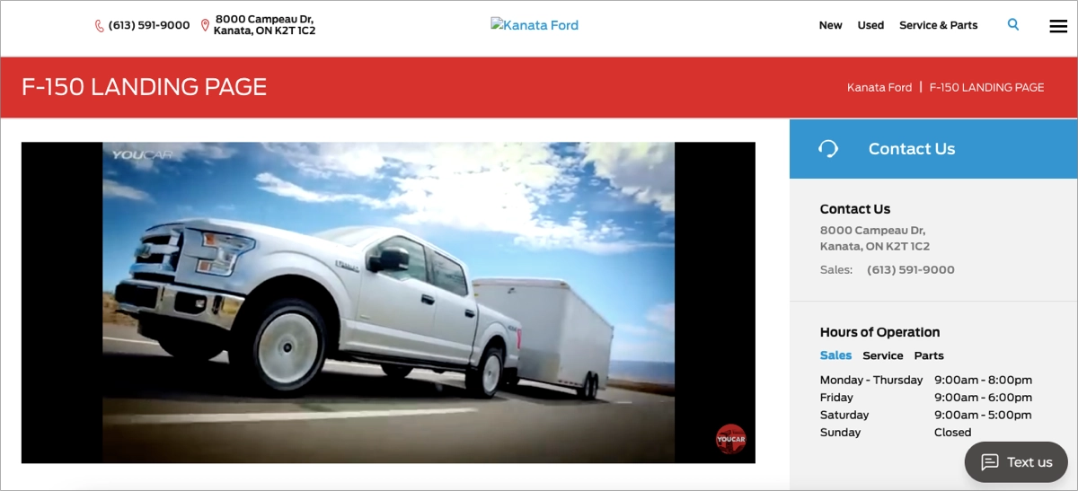 automotive landing page examples