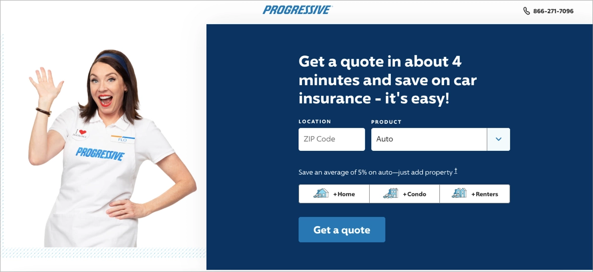 simple lead gen page for car insurance company