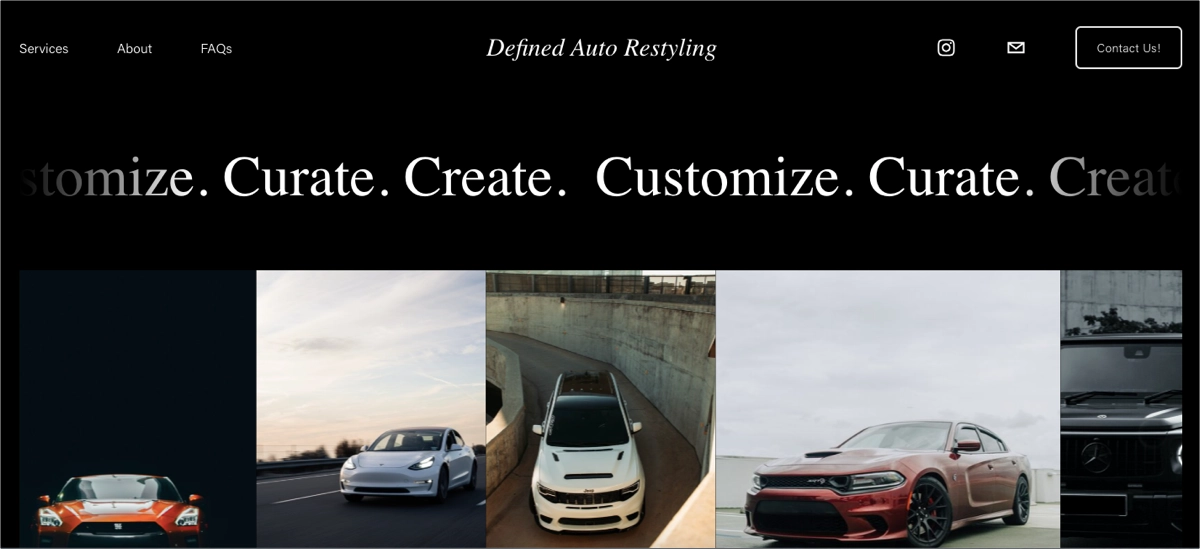 automotive landing page example