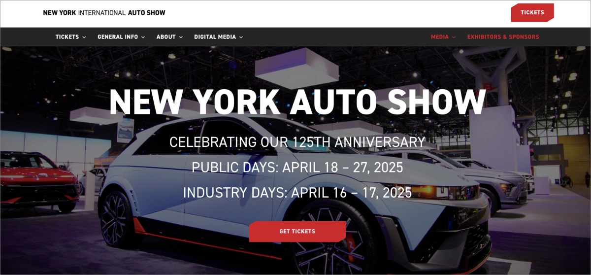 automotive event landing page
