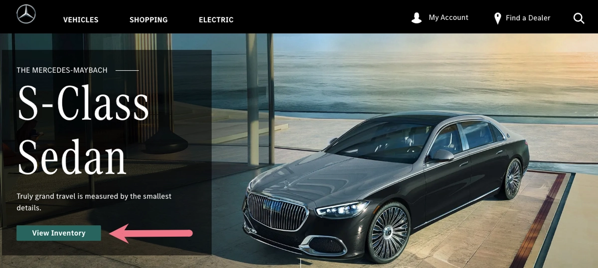 car dealership landing page