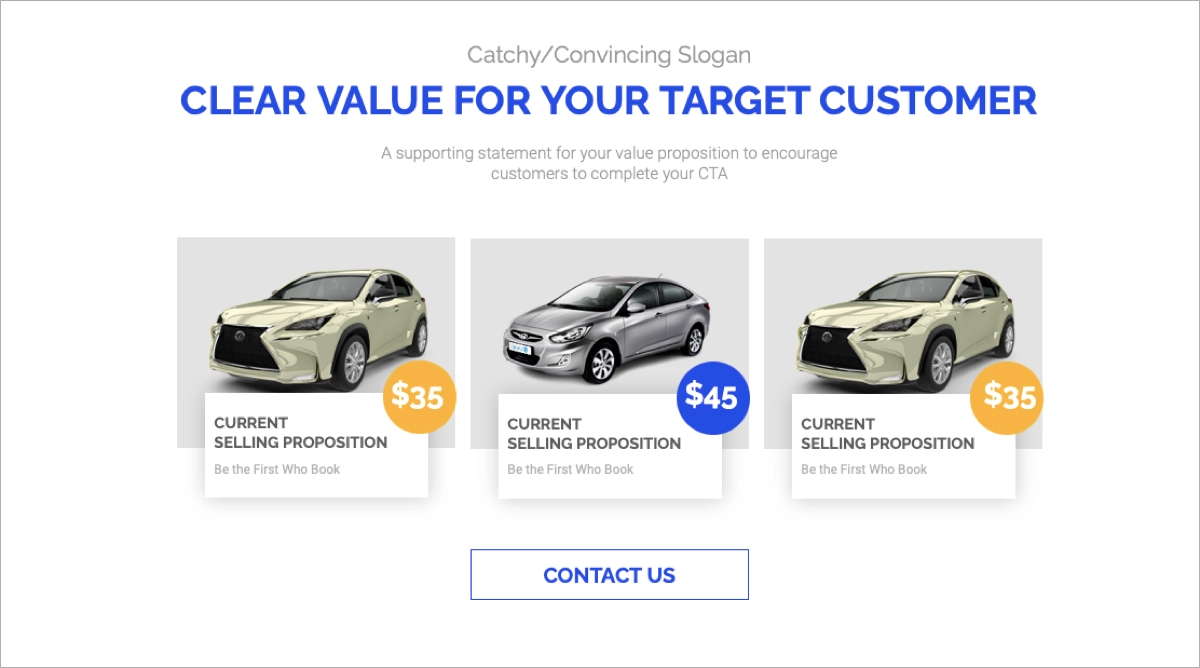 perfect car rental page template for generating more leads