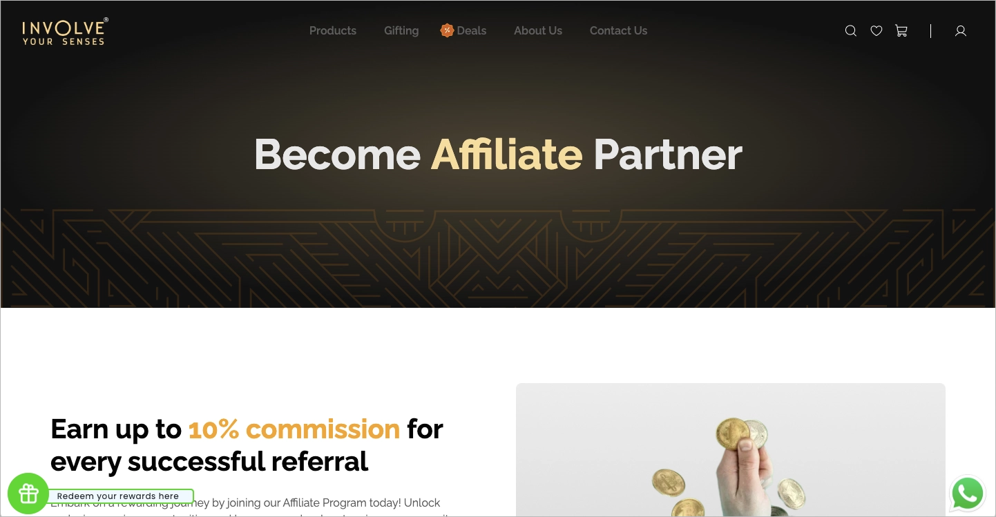 Diventa partner affiliato landing page