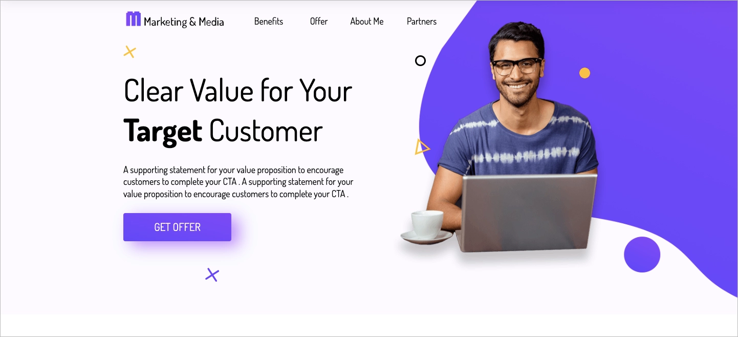 Modello di affiliazione landing page