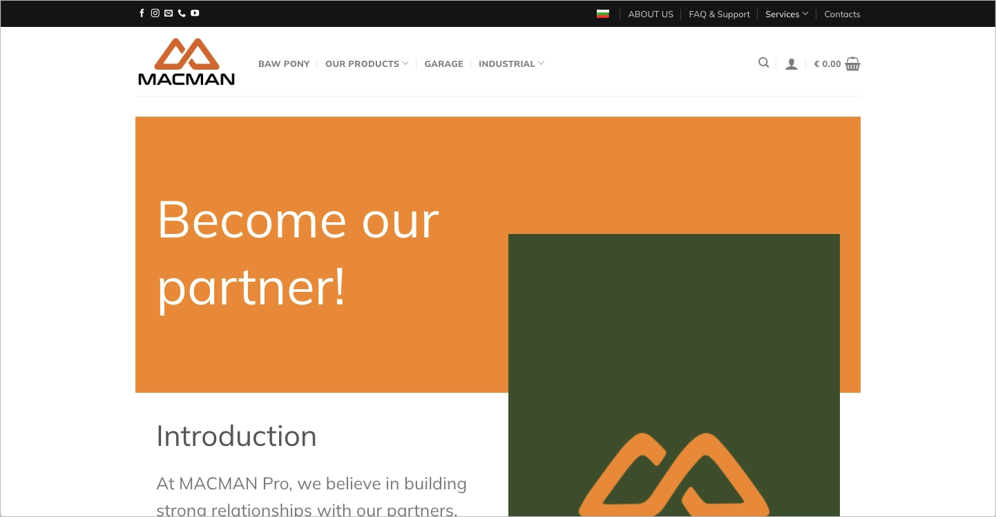 Esempio di partnership landing page