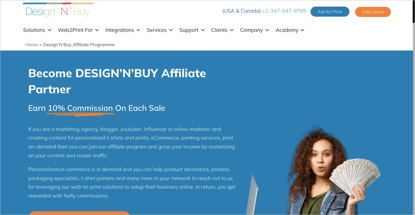 Esempio di affiliazione landing page