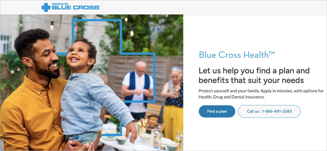 Versicherung landing page Beispiel