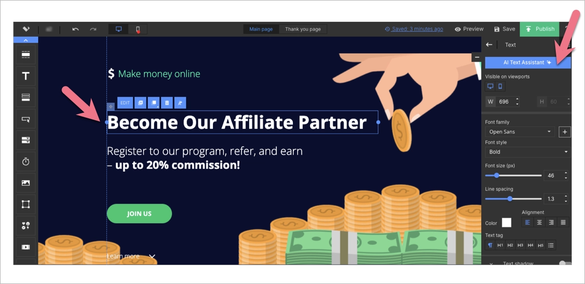 creazione della pagina del programma di affiliazione