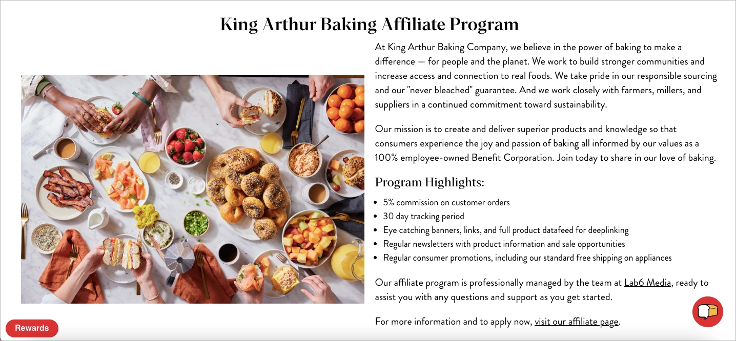 affiliate landing page.