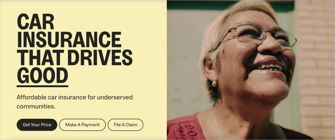 Versicherung landing page Beispiel