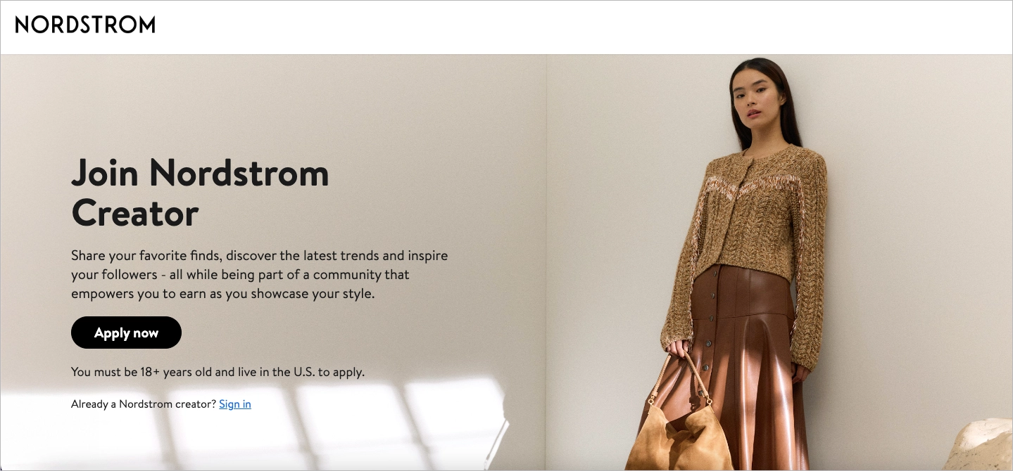 affiliate landing page.