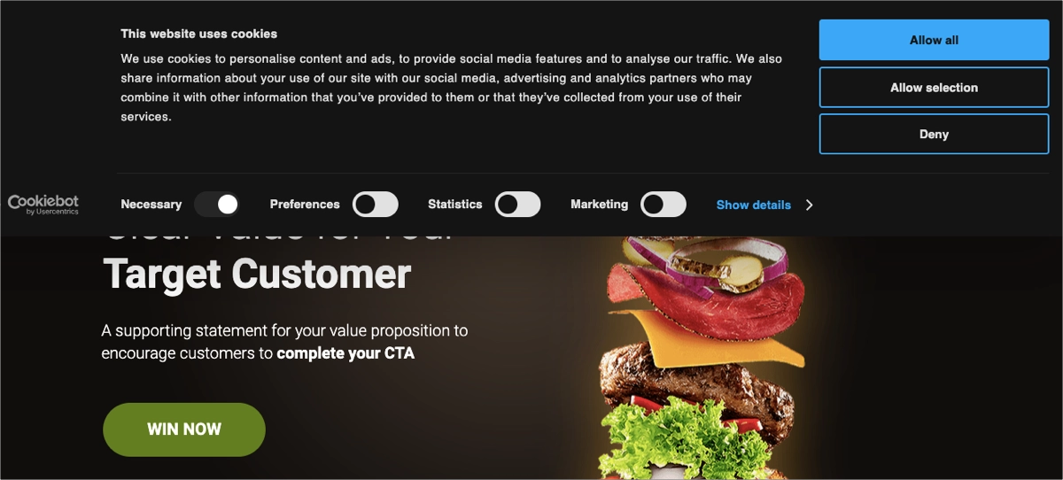 Przykład baneru ze zgodą na korzystanie z ciasteczek