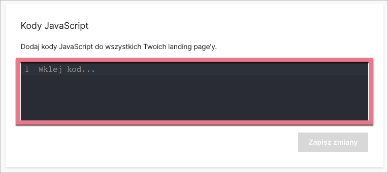 Okno kodu JavaScript