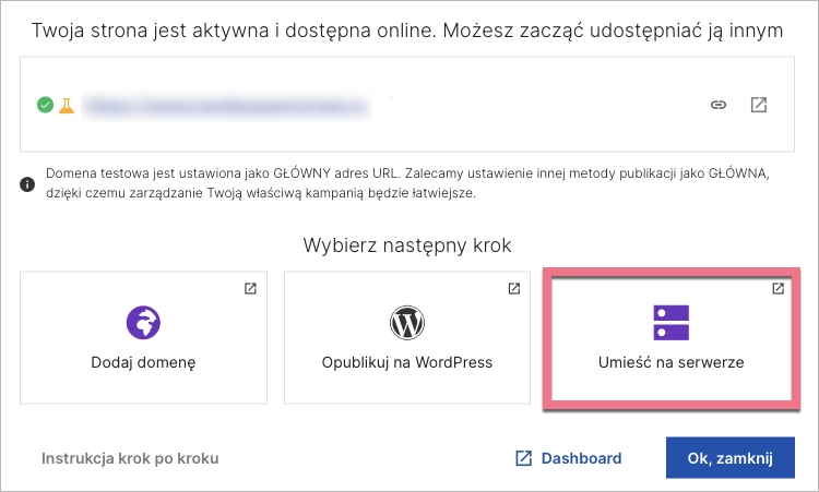 Publikacja landing page'a na serwerze jako plik PHP